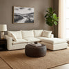Agg 4pc L Shaped Sofa Set | Ivory Faux Shearing Fabric | 2 Accent Pillows