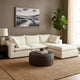 Agg 4pc L Shaped Sofa Set | Ivory Faux Shearing Fabric | 2 Accent Pillows