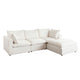 Agg 4pc L Shaped Sofa Set | Ivory Faux Shearing Fabric | 2 Accent Pillows BM338684