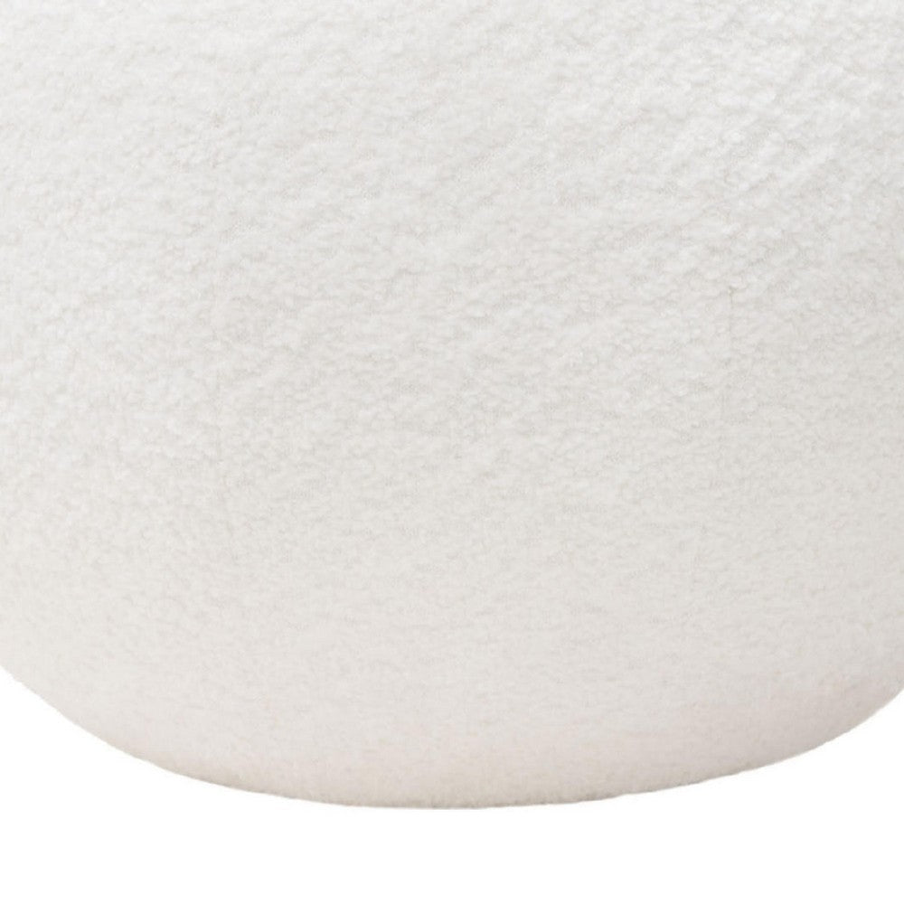 Round Accent Pillow | Ivory Faux Shearling | Polyester Fill | 15’’ BM338685