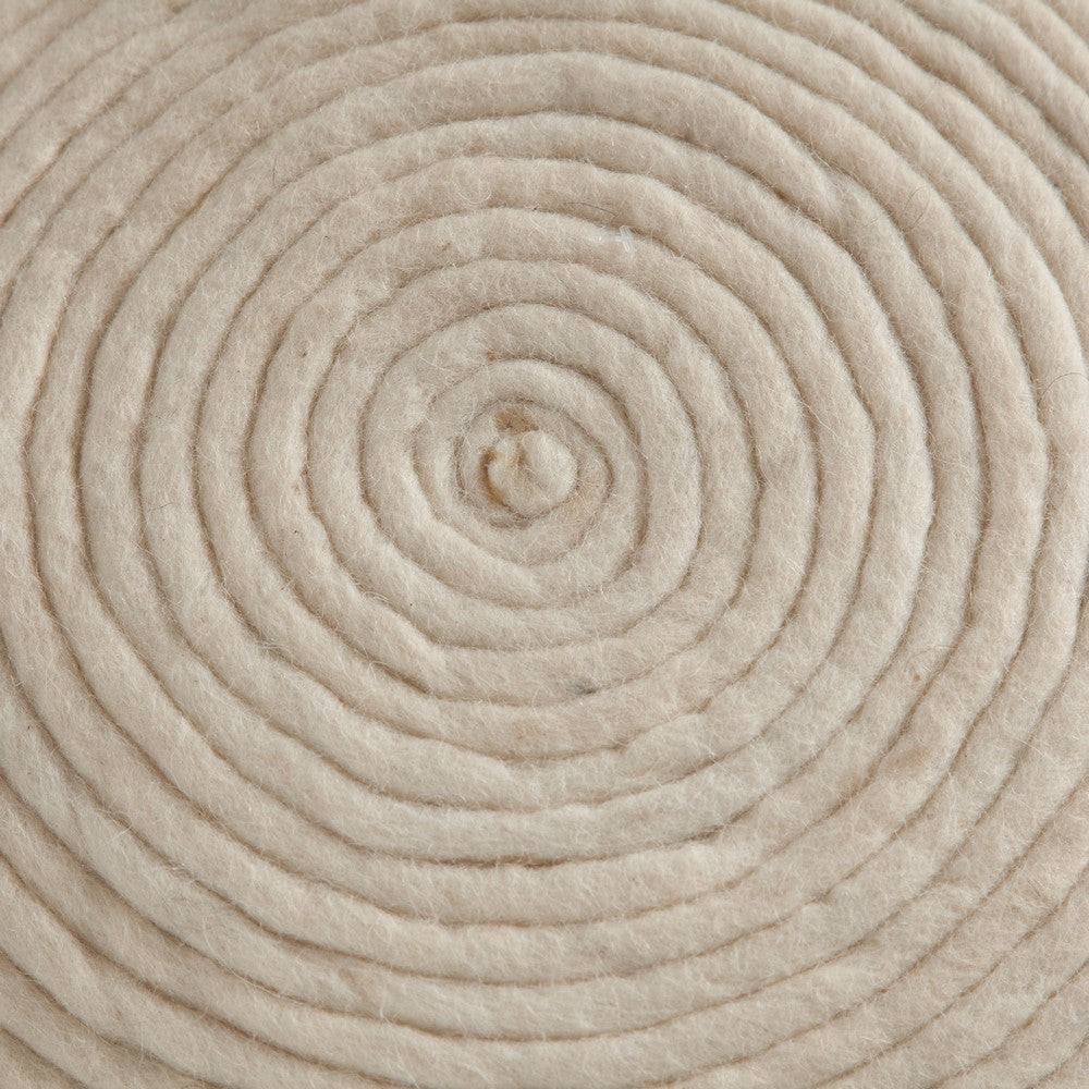 Poby Accent Pouf | 19’’ Round | Dyed Ivory Wool Body BM338686