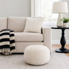 Poby Accent Pouf | 19’’ Round | Dyed Ivory Wool Body BM338686