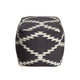 Poby Accent Pouf | 19’’ Square Body | White and Gray Zig Zag Pattern BM338687