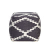 Poby Accent Pouf | 19’’ Square Body | White and Gray Zig Zag Pattern BM338687