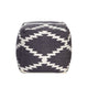 Poby Accent Pouf | 19’’ Square Body | White and Gray Zig Zag Pattern BM338687
