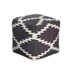 Poby Accent Pouf | 19’’ Square Body | White and Gray Zig Zag Pattern BM338687
