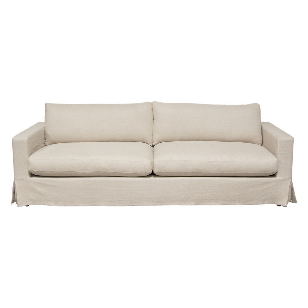 Aiza Sofa | 94’’ | Feather Down Seating | Sand Brown | Linen Cover
