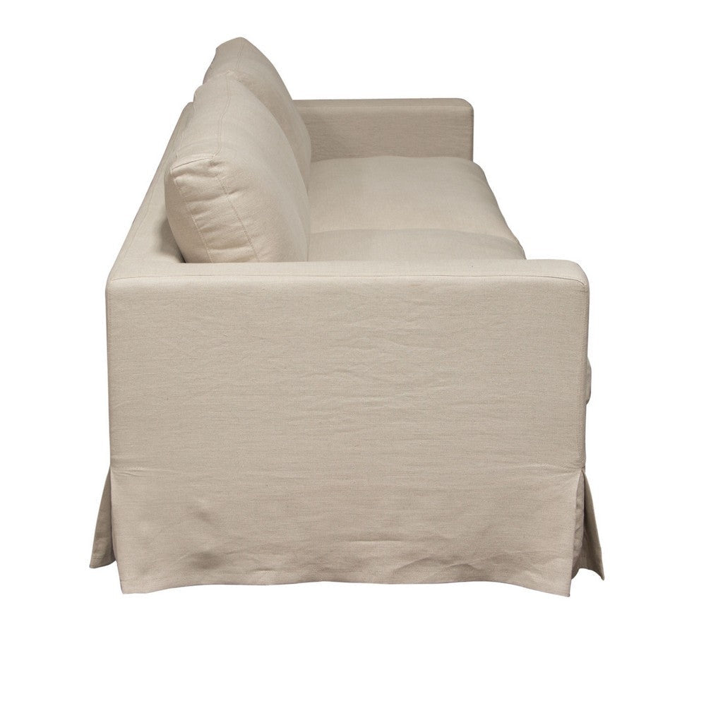 Aiza Sofa | 94’’ | Feather Down Seating | Sand Brown | Linen Cover