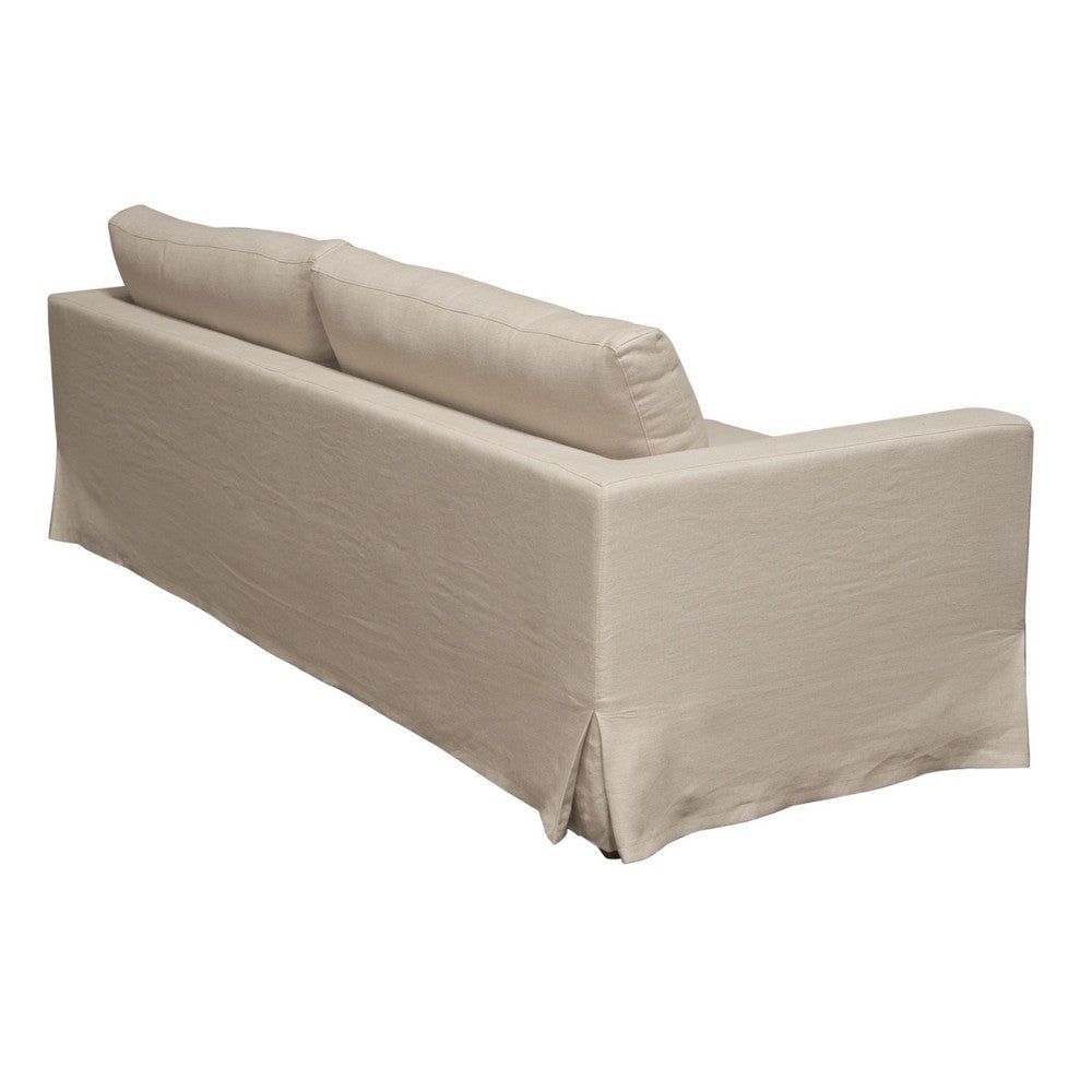 Aiza Sofa | 94’’ | Feather Down Seating | Sand Brown | Linen Cover