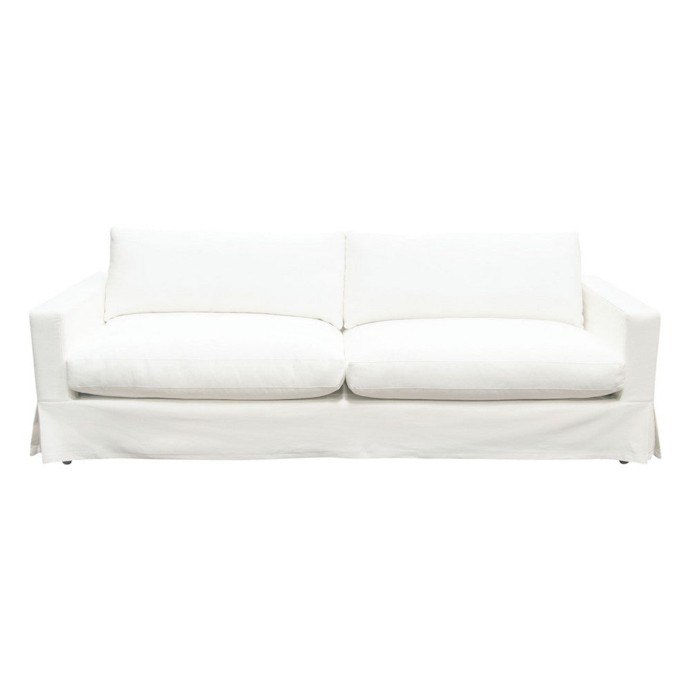 Aiza Sofa | 94’’ | Feather Down Seating | White | Linen Cover