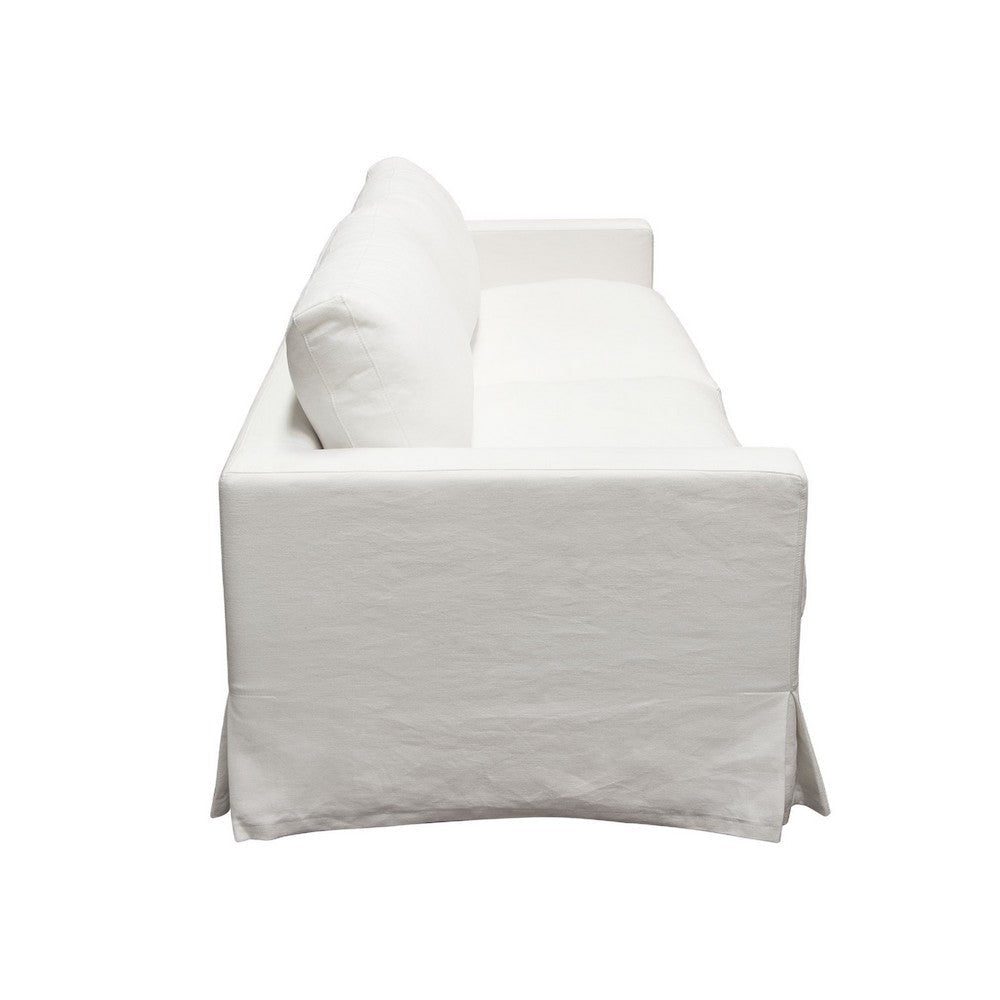 Aiza Sofa | 94’’ | Feather Down Seating | White | Linen Cover