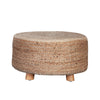 Accent Stool | 25’’ | Round Natural Brown Jute Seat | Wood Legs BM338690