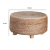 Accent Stool | 25’’ | Round Natural Brown Jute Seat | Wood Legs BM338690