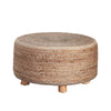 Accent Stool | 25’’ | Round Natural Brown Jute Seat | Wood Legs BM338690