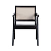 Kato Dining Armchair | Cane Backrest | 24’’ | Black Solid Mango Wood BM338691