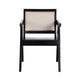 Kato Dining Armchair | Cane Backrest | 24’’ | Black Solid Mango Wood BM338691