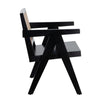 Kato Dining Armchair | Cane Backrest | 24’’ | Black Solid Mango Wood BM338691