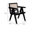 Kato Dining Armchair | Cane Backrest | 24’’ | Black Solid Mango Wood BM338691