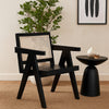 Kato Dining Armchair | Cane Backrest | 24’’ | Black Solid Mango Wood BM338691
