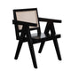 Kato Dining Armchair | Cane Backrest | 24’’ | Black Solid Mango Wood BM338691