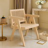 Kato Dining Armchair | Cane Backrest | 24" | Natural Brown Solid Mango Wood