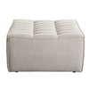 Ema Ottoman | Sand Beige Fabric | 31’’ | Scooped Seat w Grid Tufting BM338695