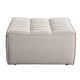 Ema Ottoman | Sand Beige Fabric | 31’’ | Scooped Seat w Grid Tufting BM338695