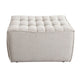 Ema Ottoman | Sand Beige Fabric | 31’’ | Scooped Seat w Grid Tufting BM338695