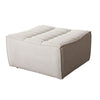 Ema Ottoman | Sand Beige Fabric | 31’’ | Scooped Seat w Grid Tufting BM338695