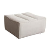 Ema Ottoman | Sand Beige Fabric | 31" | Scooped Seat w Grid Tufting