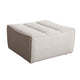 Ema Ottoman | Sand Beige Fabric | 31" | Scooped Seat w Grid Tufting