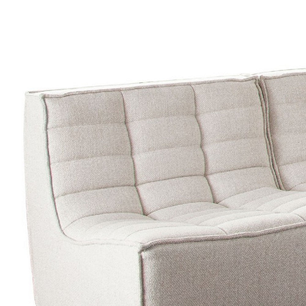 Ema 5 Piece Sectional Sofa | Sand Beige Fabric | Scooped Seat | Grid Tufting BM338697