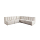 Ema 5 Piece Sectional Sofa | Sand Beige Fabric | Scooped Seat | Grid Tufting BM338697