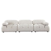 Hito 3 Piece Modular Sofa Set 111’’ Light Cream Bubble Grid Tufting BM338699