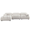 Hito 4 Piece Modular Sectional Chaise Sofa Set | Cream Bubble Grid Tufting BM338700