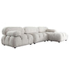 Hito 4 Piece Modular Sectional Chaise Sofa Set | Cream Bubble Grid Tufting BM338700