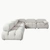 Hito 5 Piece Modular Sectional L Sofa Set | Light Cream Bubble Grid Tufting BM338701