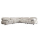 Hito 5 Piece Modular Sectional L Sofa Set | Light Cream Bubble Grid Tufting BM338701