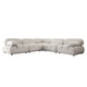 Hito 5 Piece Modular Sectional L Sofa Set | Light Cream Bubble Grid Tufting BM338701