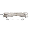 Hito 5 Piece Modular Sectional L Sofa Set | Light Cream Bubble Grid Tufting BM338701