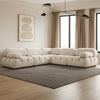 Hito 5 Piece Modular Sectional L Sofa Set | Light Cream Bubble Grid Tufting