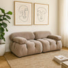 Hito 2 Piece 74" Modular Sofa Set | Tan Brown Bubble Grid Tufting