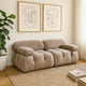 Hito 2 Piece 74" Modular Sofa Set | Tan Brown Bubble Grid Tufting