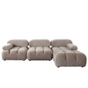 Hito 4 Piece Modular 111’’ Sectional Chaise Sofa Set Tan Brown Bubble Grid Tufting BM338704