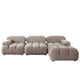 Hito 4 Piece Modular 111’’ Sectional Chaise Sofa Set Tan Brown Bubble Grid Tufting BM338704
