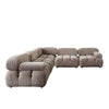 Hito 5 Piece Modular Sectional L Sofa Set | Tan Brown Bubble Grid Tufting BM338705