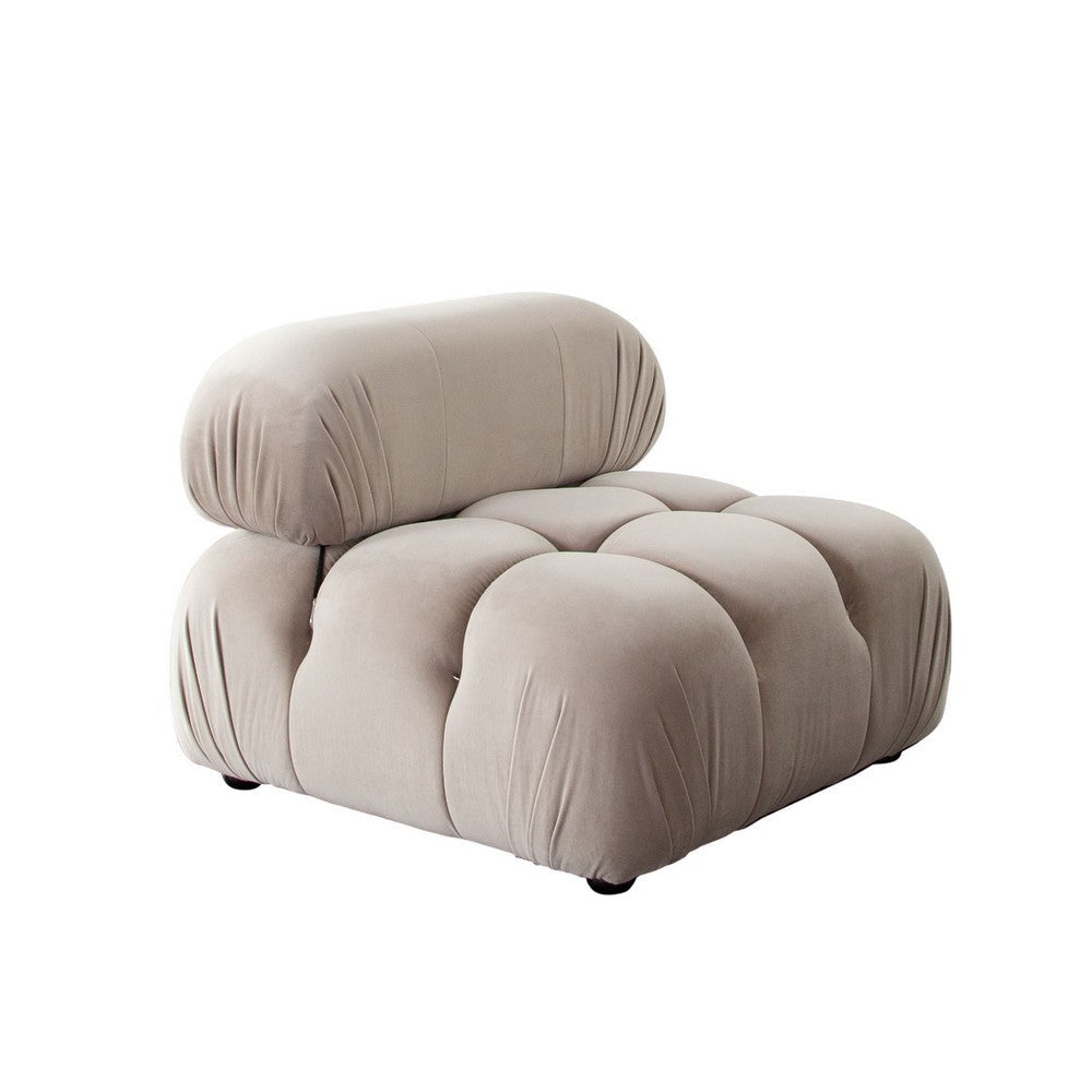 Hito 5 Piece Modular Sectional L Sofa Set | Tan Brown Bubble Grid Tufting BM338705