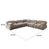 Hito 5 Piece Modular Sectional L Sofa Set | Tan Brown Bubble Grid Tufting BM338705