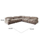 Hito 5 Piece Modular Sectional L Sofa Set | Tan Brown Bubble Grid Tufting BM338705