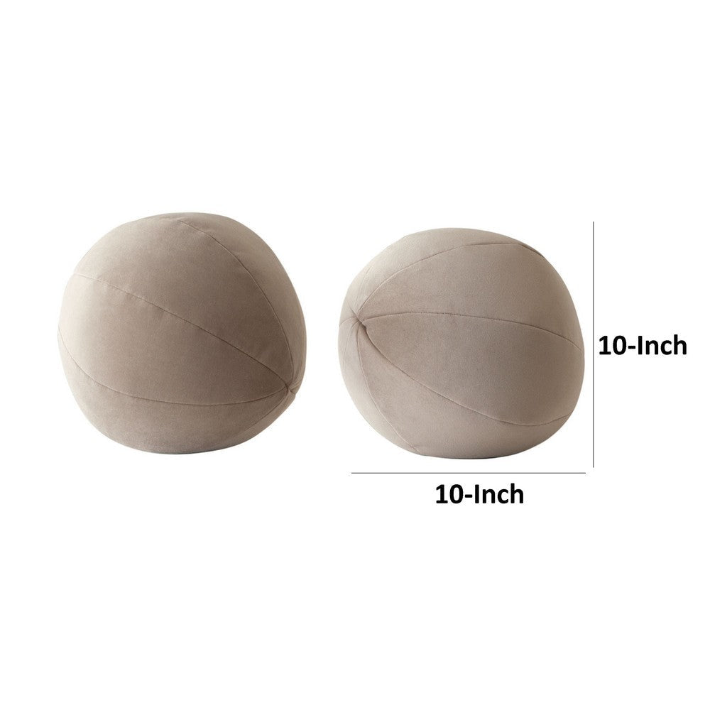 Hito Set of 2 Accent Pillows | Round Shape | Brown Velvet w Polyester Fill BM338706